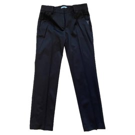 Prada Black Wool Pants Size 40 Black