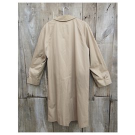 Burberry-Capa de chuva masculina vintage Burberry com encaixe de lã removível-Bege