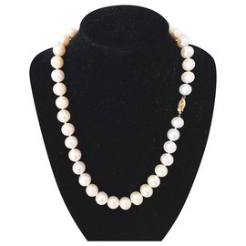 Autre Marque Authentiques perles d'eau douce blanches Blanc