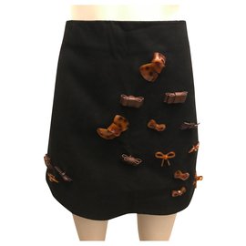 JW Anderson-Short skirt with knots-Black