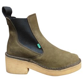 Autre Marque-Chelsea boots Kickers vintage seventies p 36-Olive green