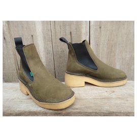 Autre Marque-Chelsea boots Kickers vintage seventies p 36-Olive green