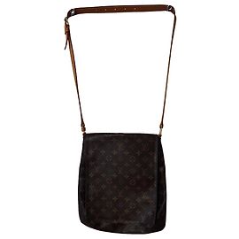 Louis Louise Bolsa transversal Louis Vuitton Musette Monogram Canvas Marrom Marrom Bege Gold hardware