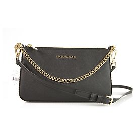 Michael Kors Jet Set Travel in pelle nera 2 Borsa a tracolla con tracolla a tracolla Nero
