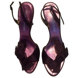 Russell & Bromley-Satin Abend Sandalen-Lila