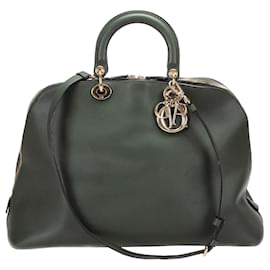 Dior-Dior Green Granville Leather Satchel-Green,Dark green
