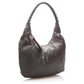 Fendi-Fendi Brown Spy Leather Shoulder Bag-Brown,Dark brown