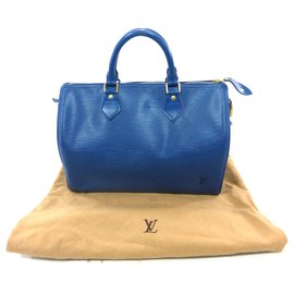 Louis Vuitton-SPEEDY 30 CUIR EPI BLEU-Bleu