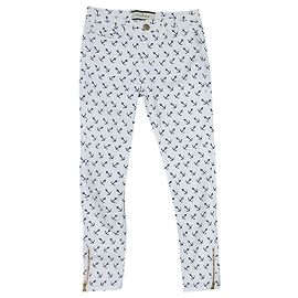 Vaqueros By Malene Birger Zanobi Estampado Anclas Azul Blanco Blanco Azul