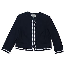 Hobbs London Melonie Navy Blue Cotton Blazer Jacket Navy blue