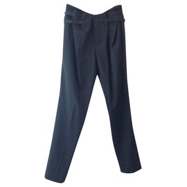 Petar Petrov-Petar Petrov Trousers With Pleated Details And Bands. Size 36.-Black