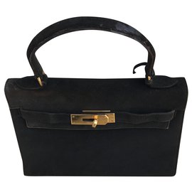 Hermès-Handbags-Dark brown