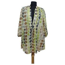 Blusa de algodón Luisa Cerano Verde Multicolor Verde