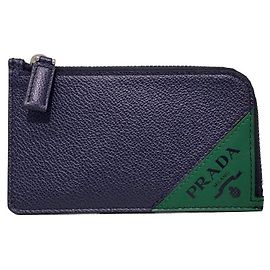 Carteira Prada zipada nova Azul