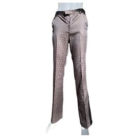 Fendi-Fendi zucca pants-Brown,Black,Dark brown