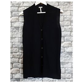 Hermès SEHR SELTENE WEINLESE HERMES SLEEVELESS CARDIGAN SWEATER Schwarz