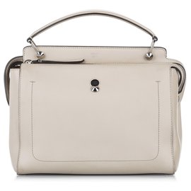 Fendi Bolsa de couro cinza DotCom Outro Cinza