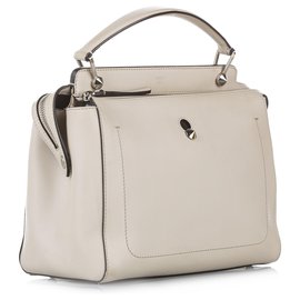 Fendi-Fendi Gray DotCom Leather Satchel-Other,Grey