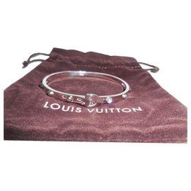 Louis Vuitton-Louis Vuitton 18K Gold Diamond Clous Bangle Bracelet-Silvery