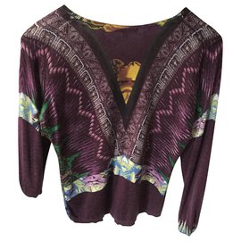 Etro-SMALL SILK AND CASHMERE SWEATER-Multiple colors