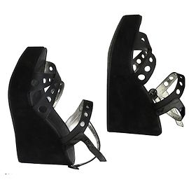 Free Lance platform sandals black leather Black