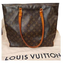 Louis Vuitton Cabas Mezzo Bolsa Tote Monogram Canvas Marrom Bege Marrom Bege