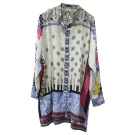 Etro-Etro camicia lunga seta paisley-Multicolore