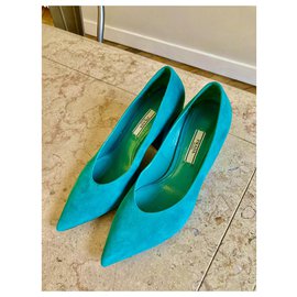 Prada-Curved heel pumps-Turquoise