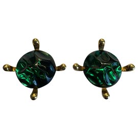 Yves Saint Laurent-Yves Saint Laurent earrings-Dark green