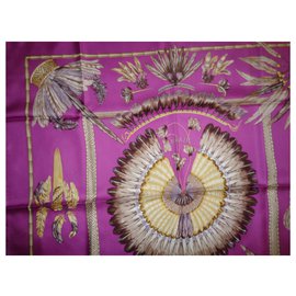 Hermès-Lenços de seda-Fuschia