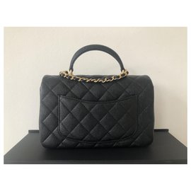 Autre Marque-Mini asa superior rectangular Chanel-Negro