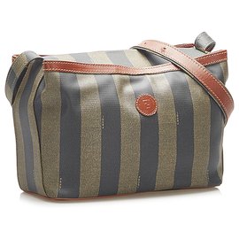Fendi-Sac bandoulière Fendi Pequin marron-Marron,Noir