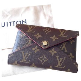 Louis Vuitton Clutch Bag Brown Cloth Brown