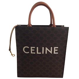 Sac cabas Céline Triomphe en toile caramel Caramel