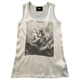 Top D&G Grigio in Seta e Cotone Grigio