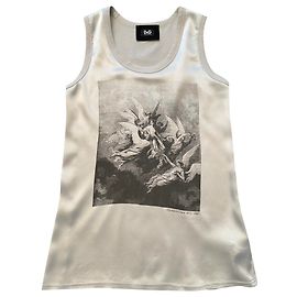 Top D&G Gris en Soie et Coton Gris