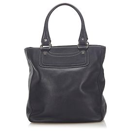 Céline Celine Black Boogie Leather Tote Bag Black