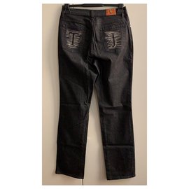 Trussardi Jeans-Jeans de algodão preto-Preto
