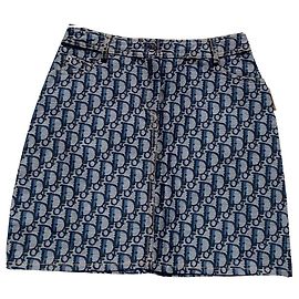 Mini gonna monogramma Christian Dior Blu Blu navy