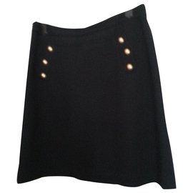 Gerard Darel-traje de falda a cuadros-Negro