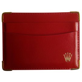 ROLEX ORIGINAL RED LEATHER CARD HOLDER . Code: 101.60.34 Red