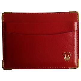 ROLEX ORIGINAL RED LEDER KARTENHALTER . Code: 101.60.34 Rot