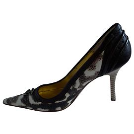 JUST CAVALLI CANVAS PUMP Marrom