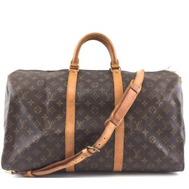 Louis Vuitton-Louis Vuitton Keepall 50 Toile Monogram Bandoulière-Marron