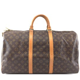 Louis Vuitton-Louis Vuitton Keepall 50 Toile Monogram Bandoulière-Marron