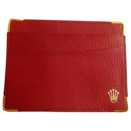 ROLEX ORIGINAL RED LEATHER CARD HOLDER . Code: 101.60.55 Red