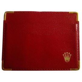 ROLEX ORIGINAL RED LEATHER CARD HOLDER . Code: 101.60.05 Red