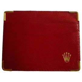 ROLEX ORIGINAL RED LEATHER CARD HOLDER /2  Code: 101.60.05 Red