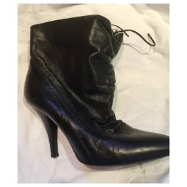 Paul & Joe-Black leather ankle boots-Black