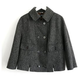 Dolce & Gabbana-Cape Inspired Tweed Jacket-Black